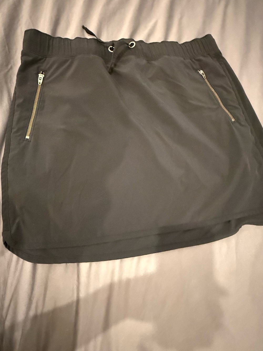 Athleta Black Zip-Pocket Mini Skort